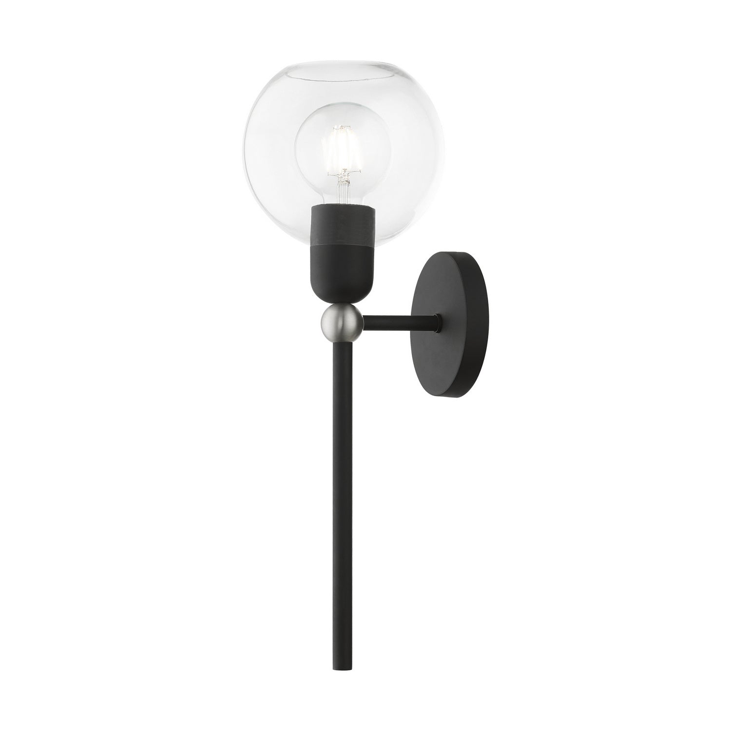 Livex Lighting - 16971-04 - One Light Wall Sconce - Downtown - Black w/Brushed Nickel