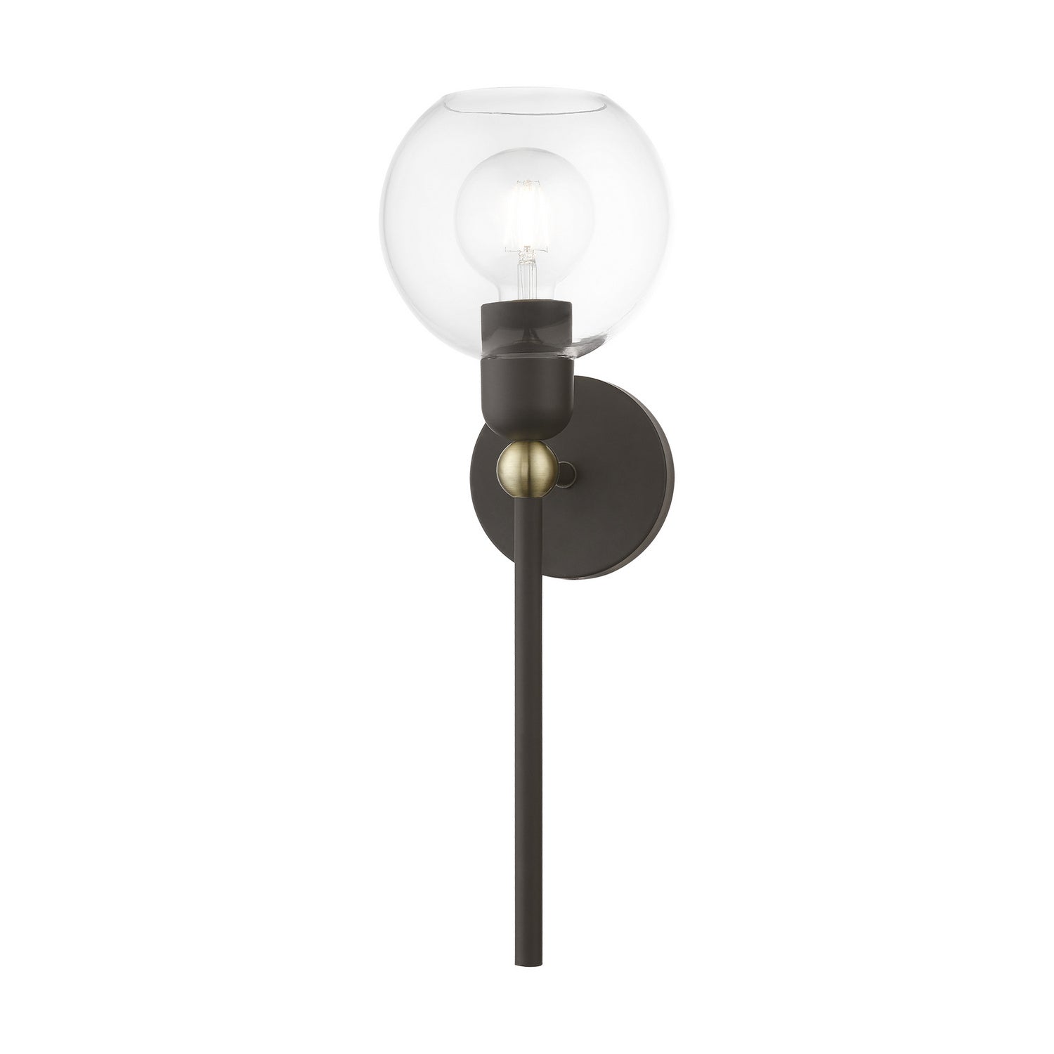 Livex Lighting - 16971-07 - One Light Wall Sconce - Downtown - Bronze w/Antique Brass