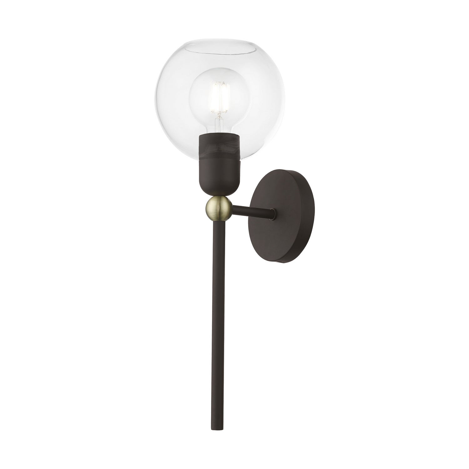 Livex Lighting - 16971-07 - One Light Wall Sconce - Downtown - Bronze w/Antique Brass
