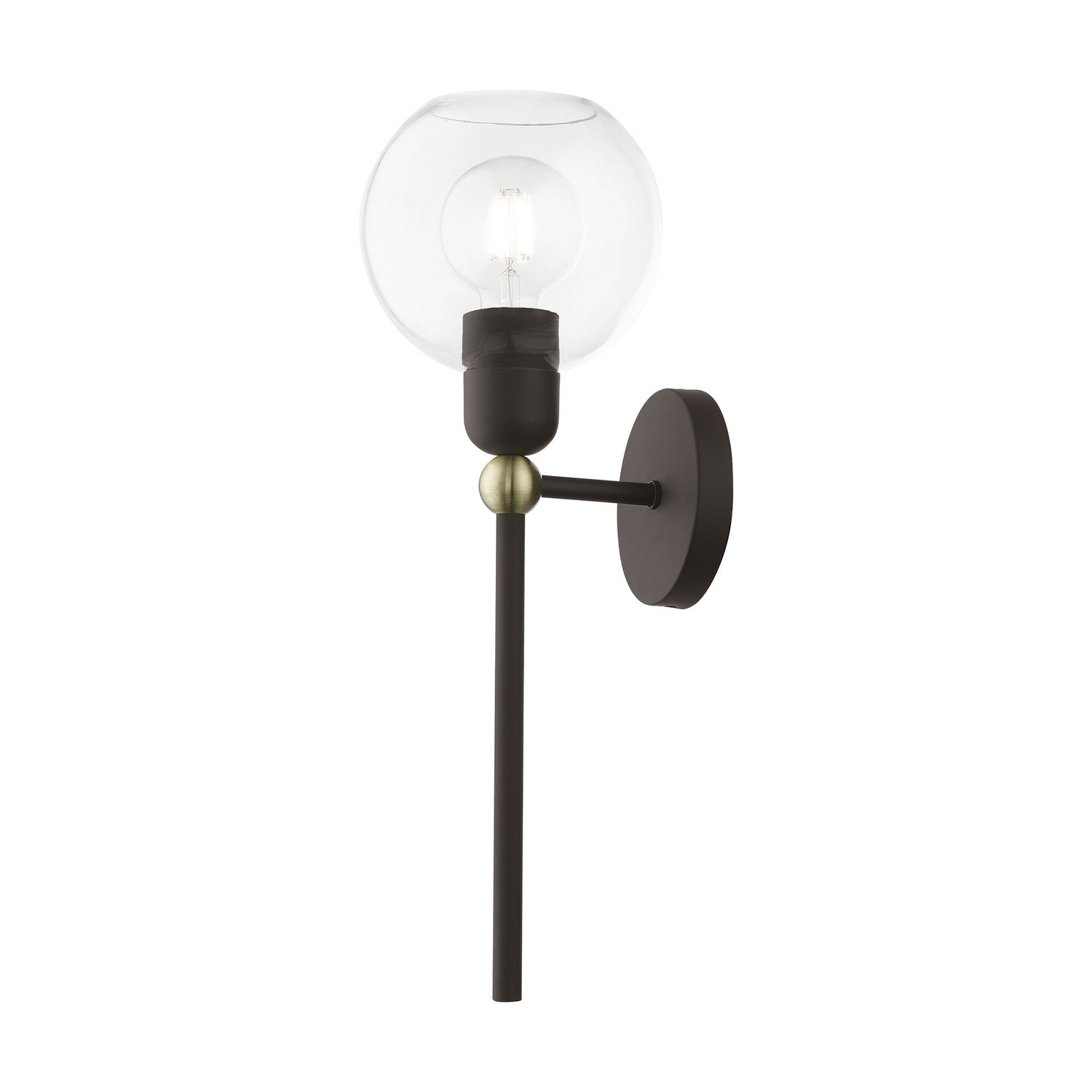 Livex Lighting - 16971-07 - One Light Wall Sconce - Downtown - Bronze w/Antique Brass