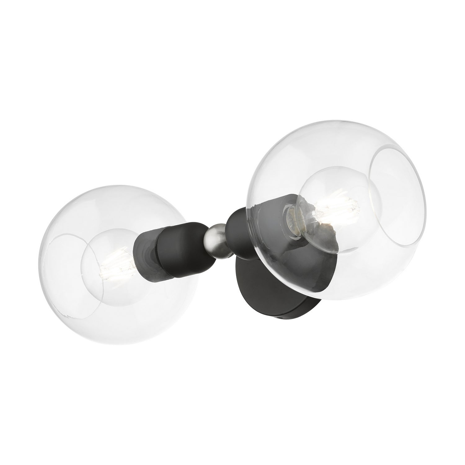Livex Lighting - 16972-04 - Two Light Vanity Sconce - Downtown - Black w/Brushed Nickel