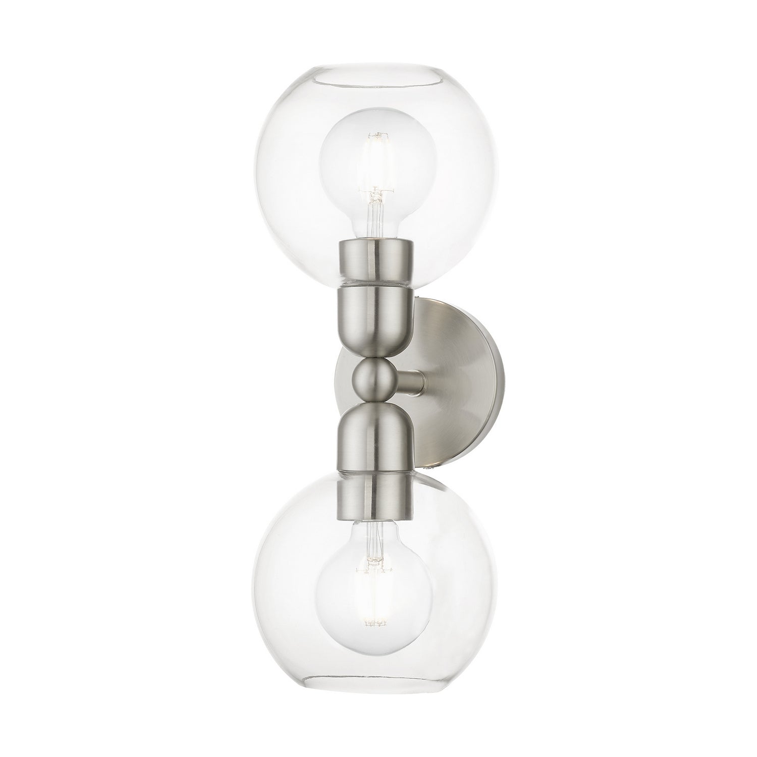 Livex Lighting - 16972-91 - Two Light Vanity Sconce - Downtown - Brushed Nickel