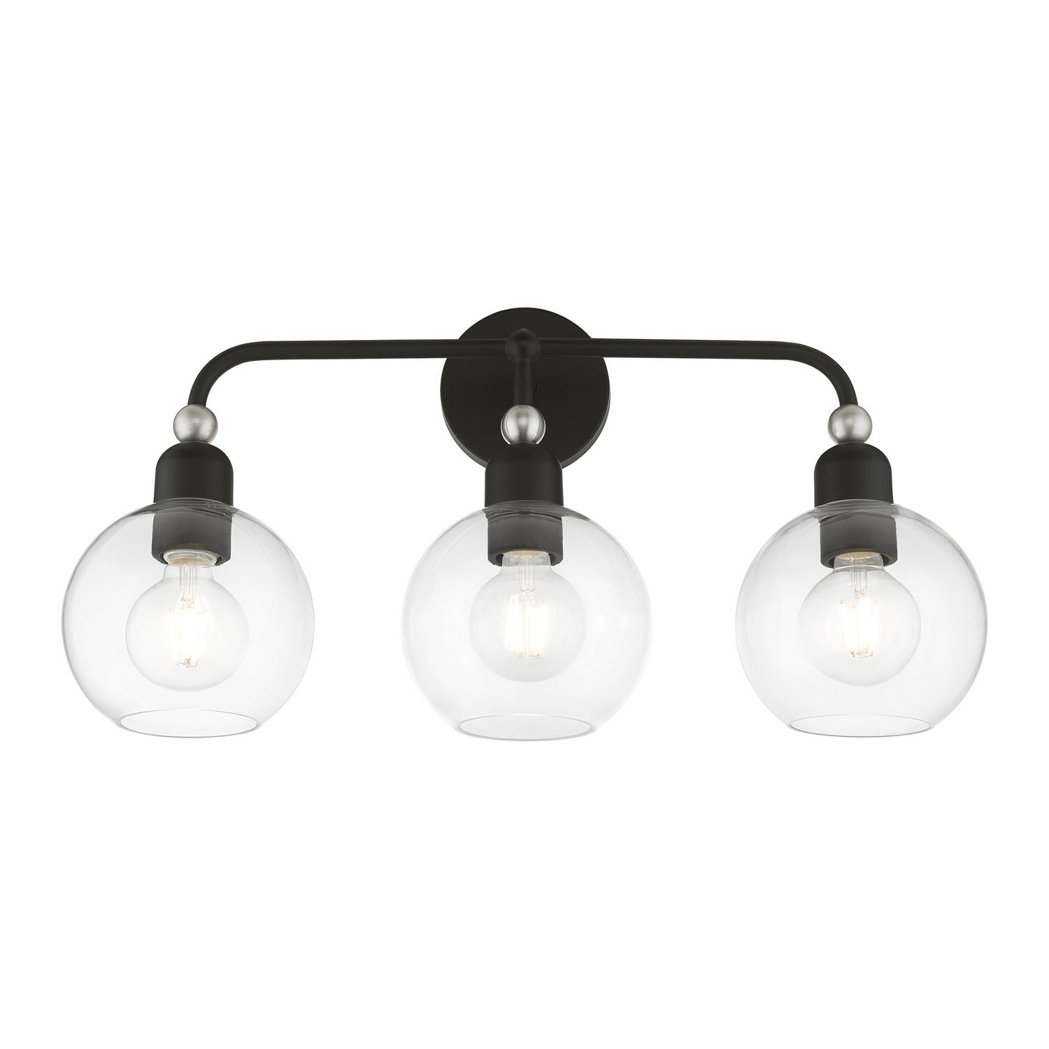 Livex Lighting - 16973-04 - Three Light Vanity Sconce - Downtown - Black w/Brushed Nickel