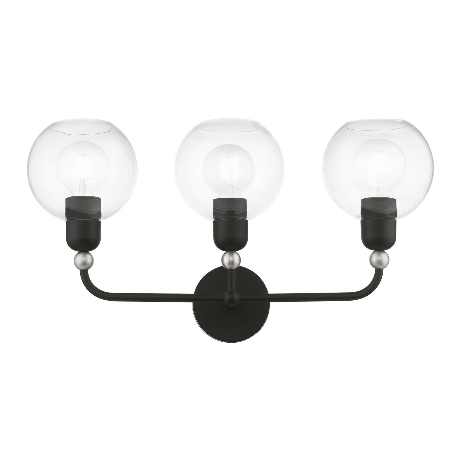 Livex Lighting - 16973-04 - Three Light Vanity Sconce - Downtown - Black w/Brushed Nickel