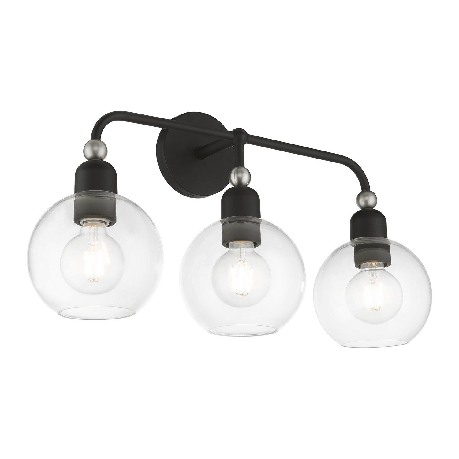 Livex Lighting - 16973-04 - Three Light Vanity Sconce - Downtown - Black w/Brushed Nickel