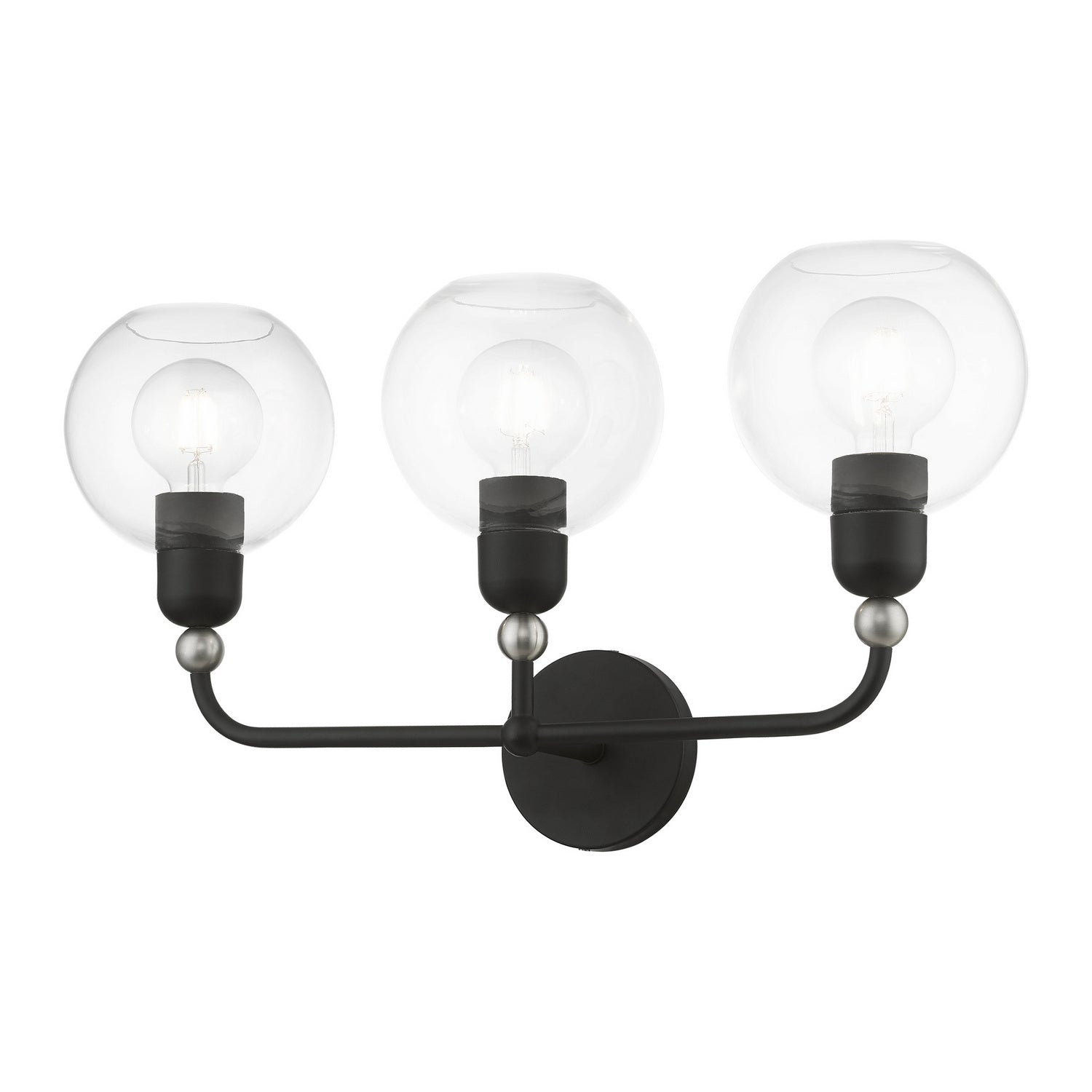 Livex Lighting - 16973-04 - Three Light Vanity Sconce - Downtown - Black w/Brushed Nickel