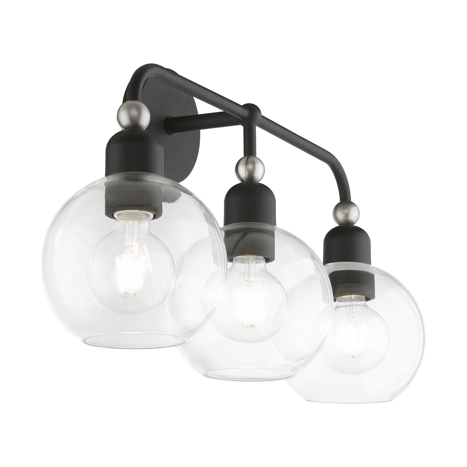Livex Lighting - 16973-04 - Three Light Vanity Sconce - Downtown - Black w/Brushed Nickel