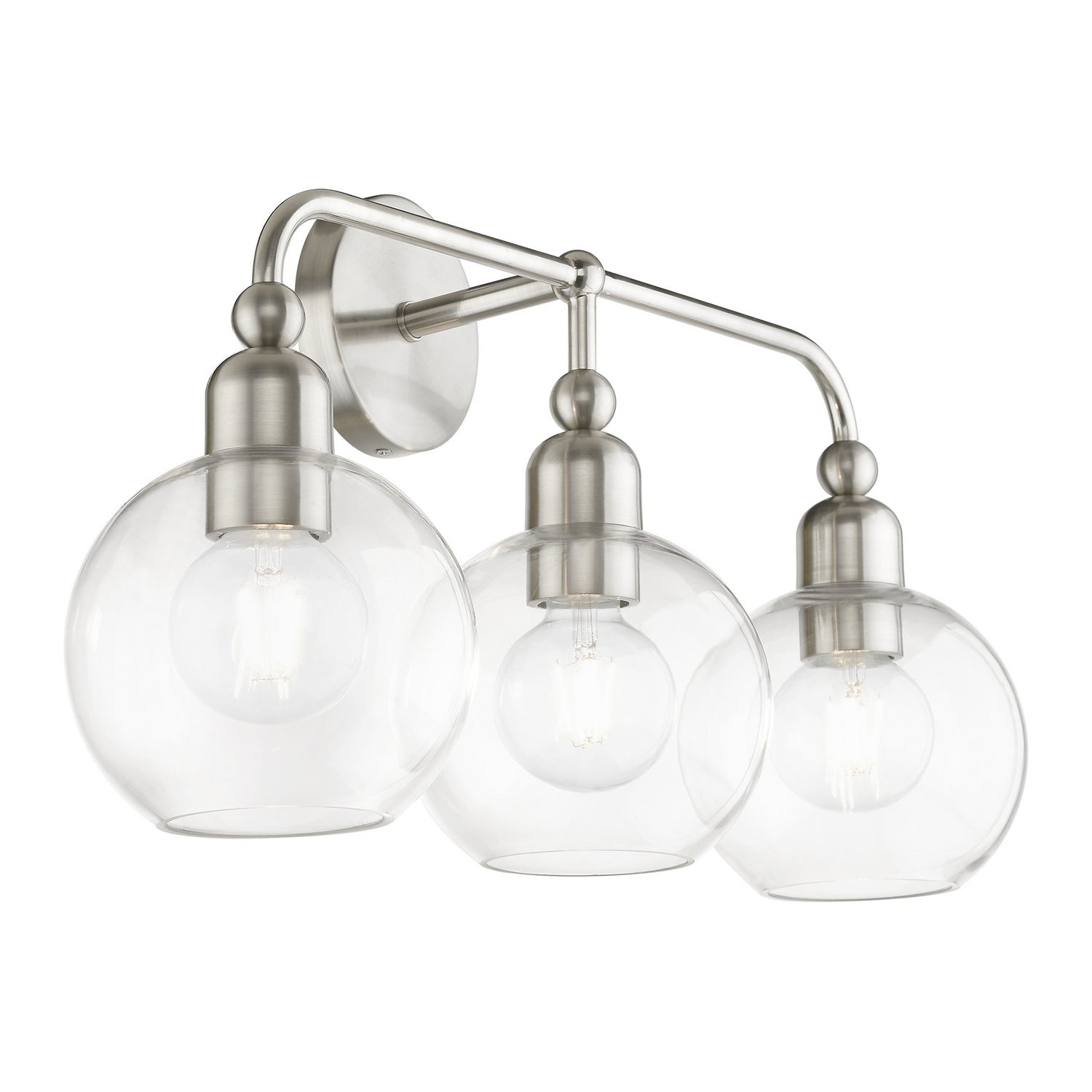 Livex Lighting - 16973-91 - Three Light Vanity Sconce - Downtown - Brushed Nickel