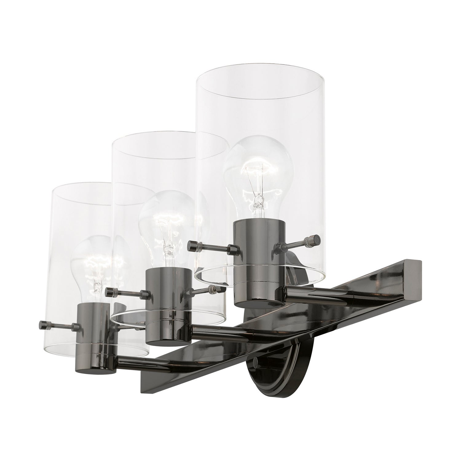 Livex Lighting - 17233-46 - Three Light Vanity Sconce - Munich - Black Chrome