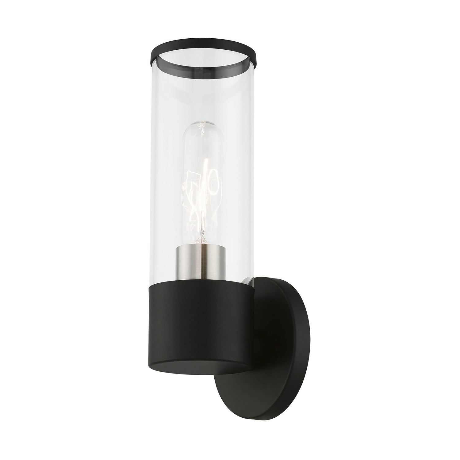 Livex Lighting - 17281-04 - One Light Wall Sconce - Banca - Black w/Brushed Nickel