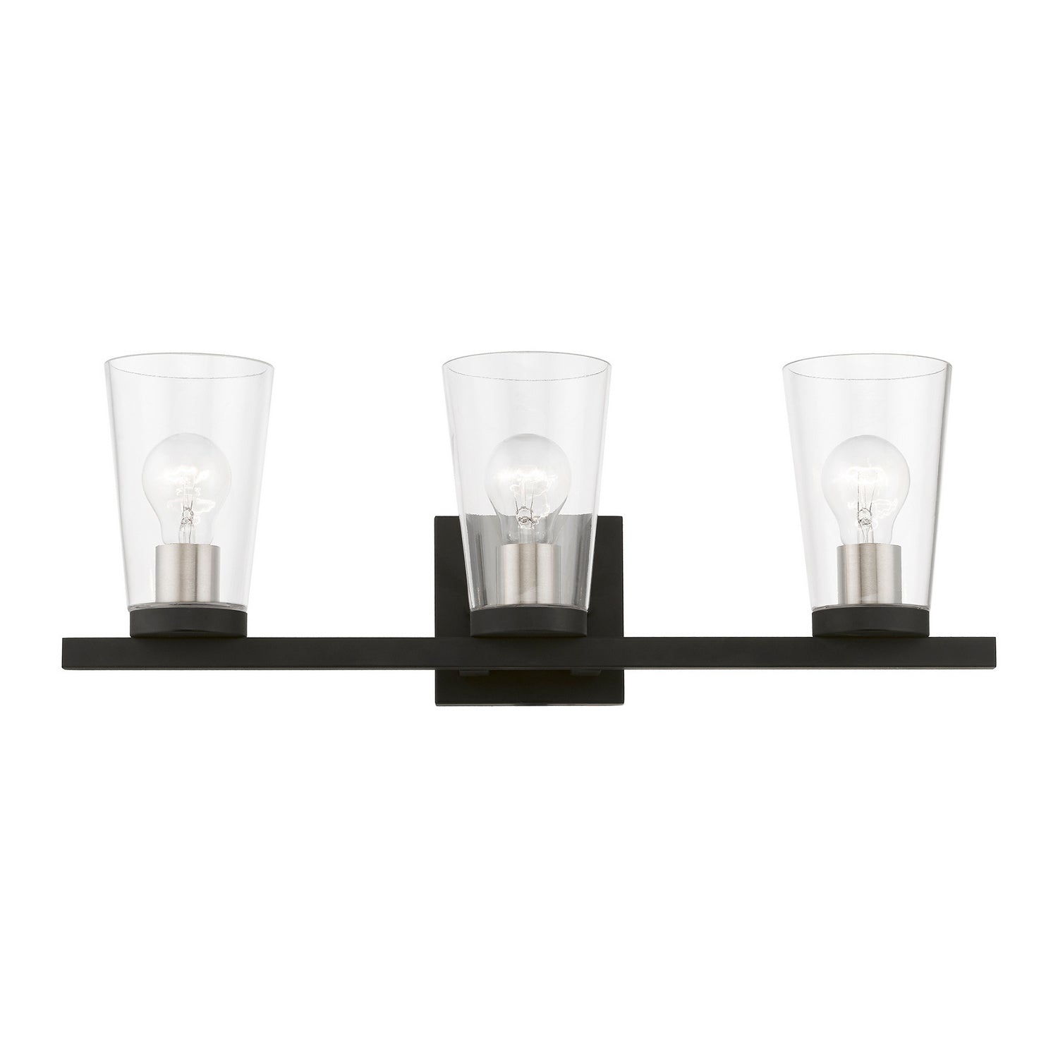 Livex Lighting - 17623-04 - Three Light Vanity Sconce - Cityview - Black w/Brushed Nickel