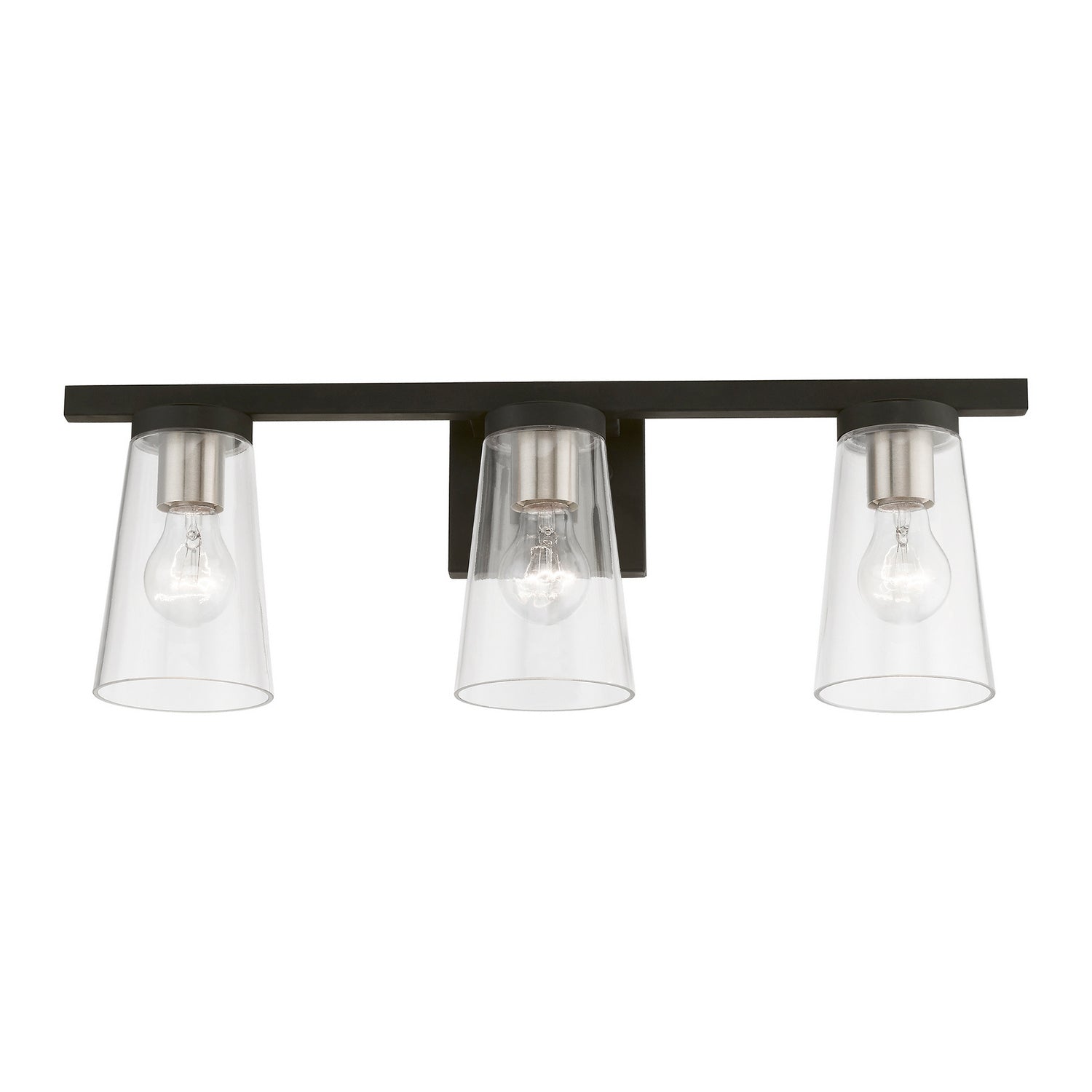 Livex Lighting - 17623-04 - Three Light Vanity Sconce - Cityview - Black w/Brushed Nickel