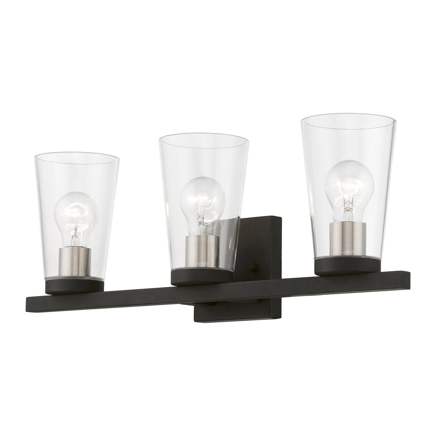Livex Lighting - 17623-04 - Three Light Vanity Sconce - Cityview - Black w/Brushed Nickel