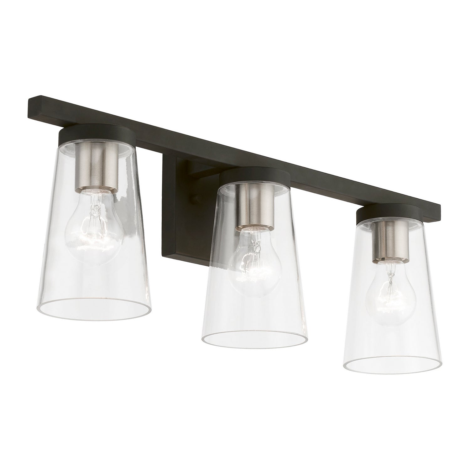 Livex Lighting - 17623-04 - Three Light Vanity Sconce - Cityview - Black w/Brushed Nickel