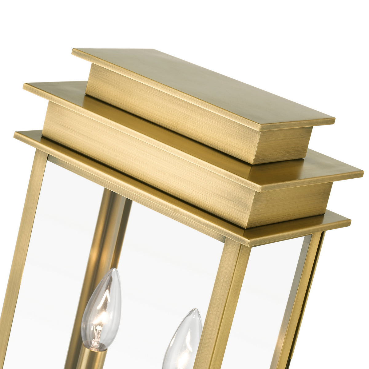 Livex Lighting - 2017-01 - Two Light Outdoor Post Top Lantern - Princeton - Antique Brass