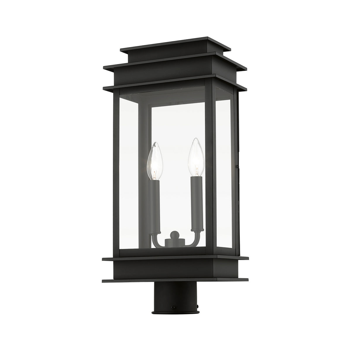 Livex Lighting - 2017-04 - Two Light Outdoor Post Top Lantern - Princeton - Black