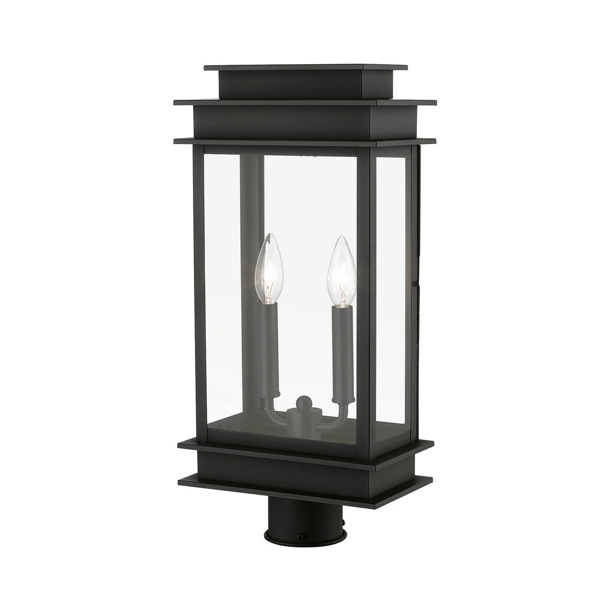 Livex Lighting - 2017-04 - Two Light Outdoor Post Top Lantern - Princeton - Black