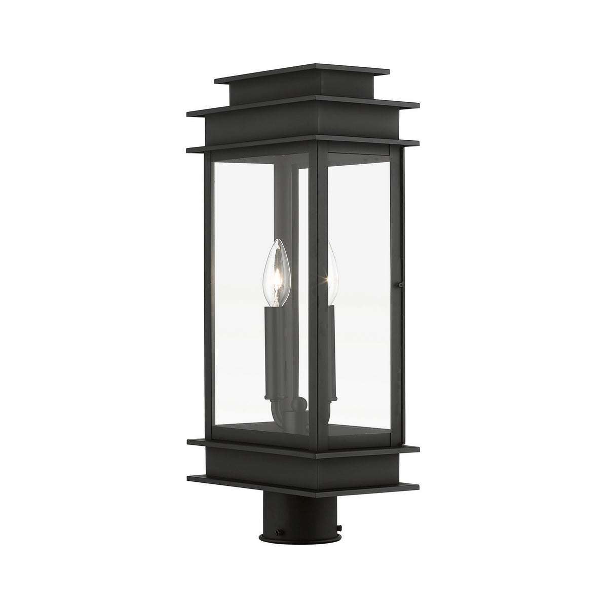 Livex Lighting - 2017-04 - Two Light Outdoor Post Top Lantern - Princeton - Black