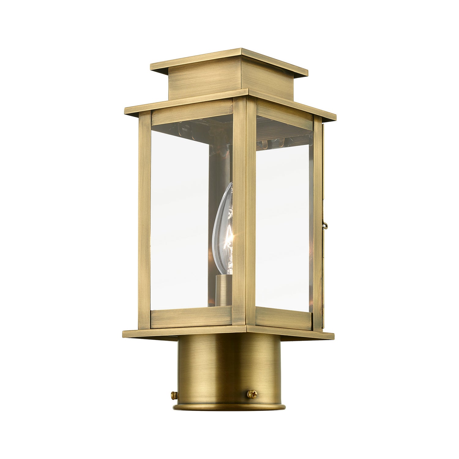 Livex Lighting - 20201-01 - One Light Outdoor Post Top Lantern - Princeton - Antique Brass