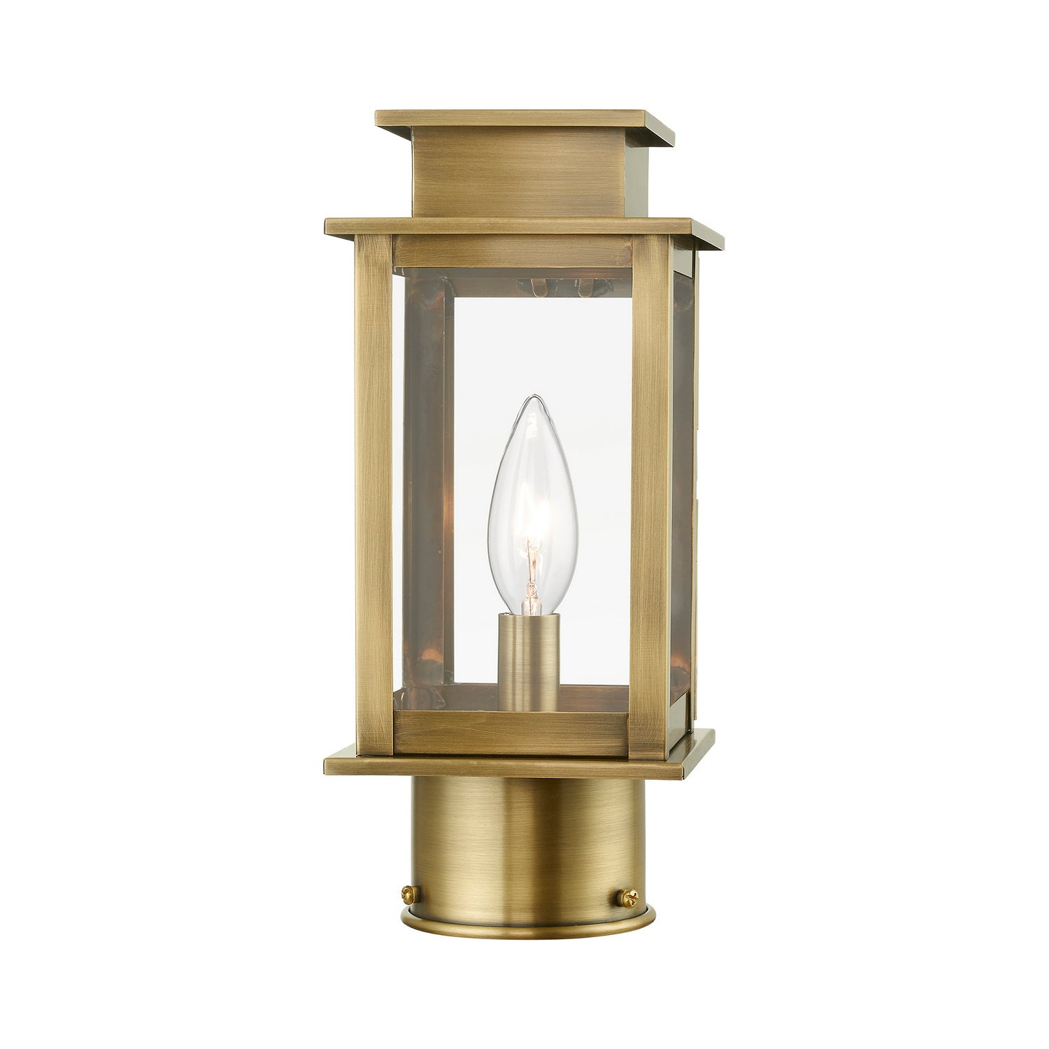 Livex Lighting - 20201-01 - One Light Outdoor Post Top Lantern - Princeton - Antique Brass