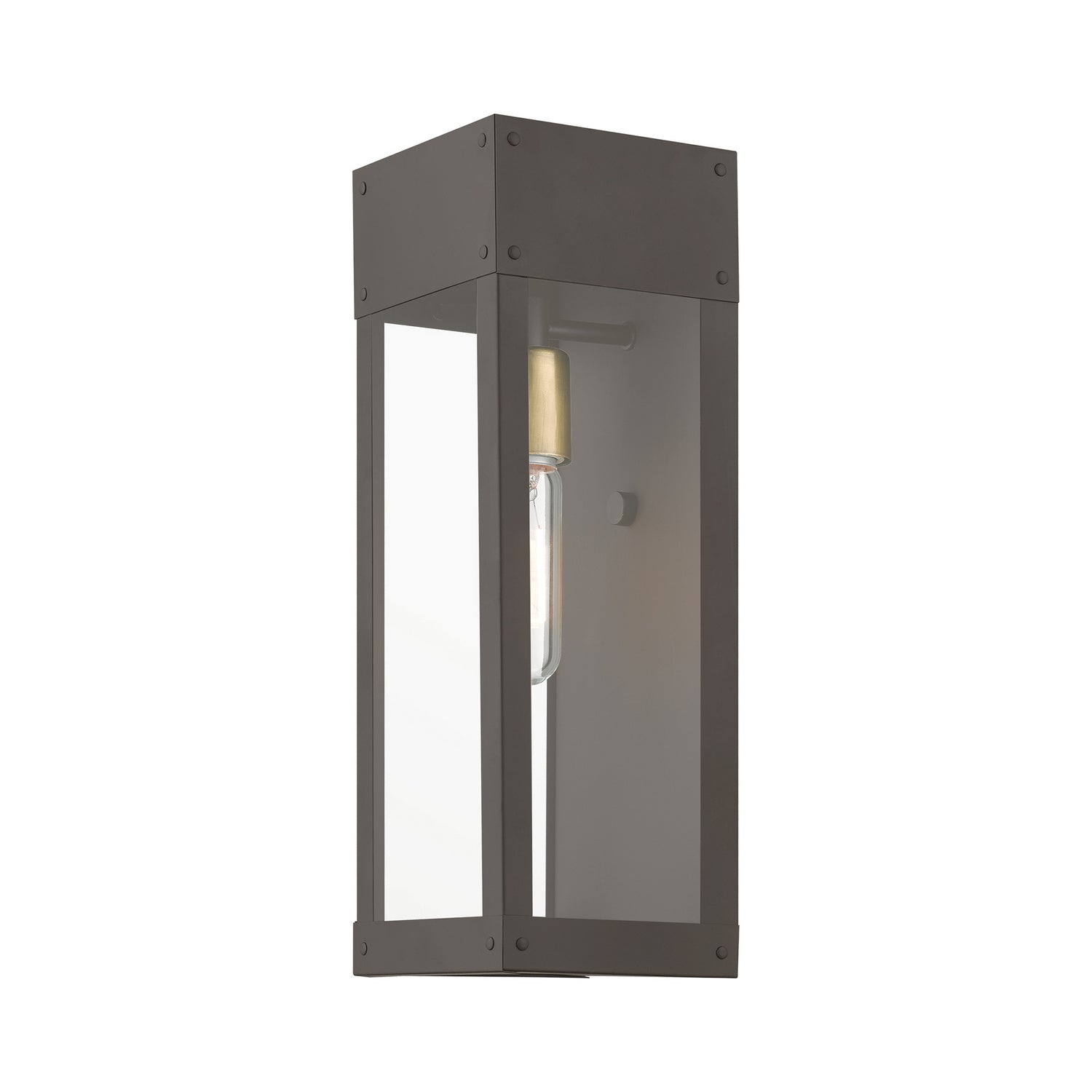 Livex Lighting - 20873-07 - One Light Outdoor Wall Lantern - Barrett - Bronze w/Antique Brass Candle