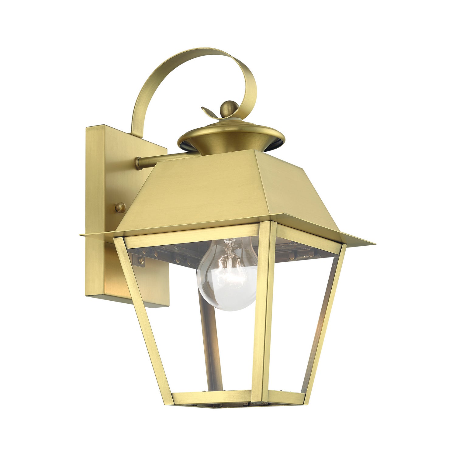 Livex Lighting - 27212-08 - One Light Outdoor Wall Lantern - Wentworth - Natural Brass