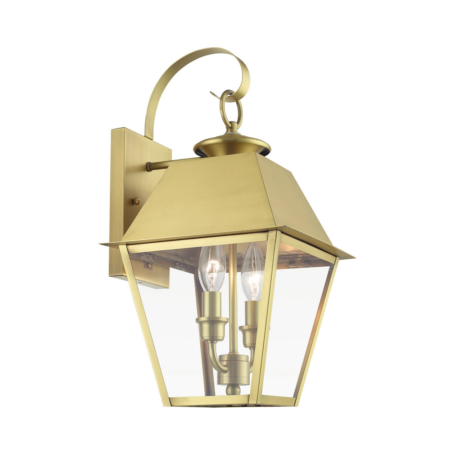 Livex Lighting - 27215-08 - Two Light Outdoor Wall Lantern - Wentworth - Natural Brass