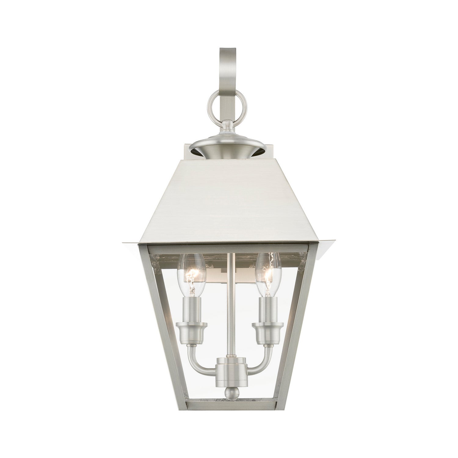 Livex Lighting - 27215-91 - Two Light Outdoor Wall Lantern - Wentworth - Brushed Nickel