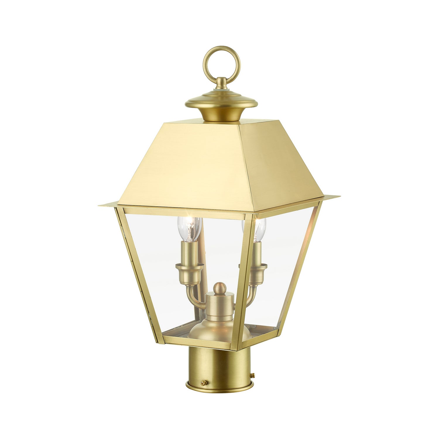Livex Lighting - 27216-08 - Two Light Outdoor Post Top Lantern - Wentworth - Natural Brass