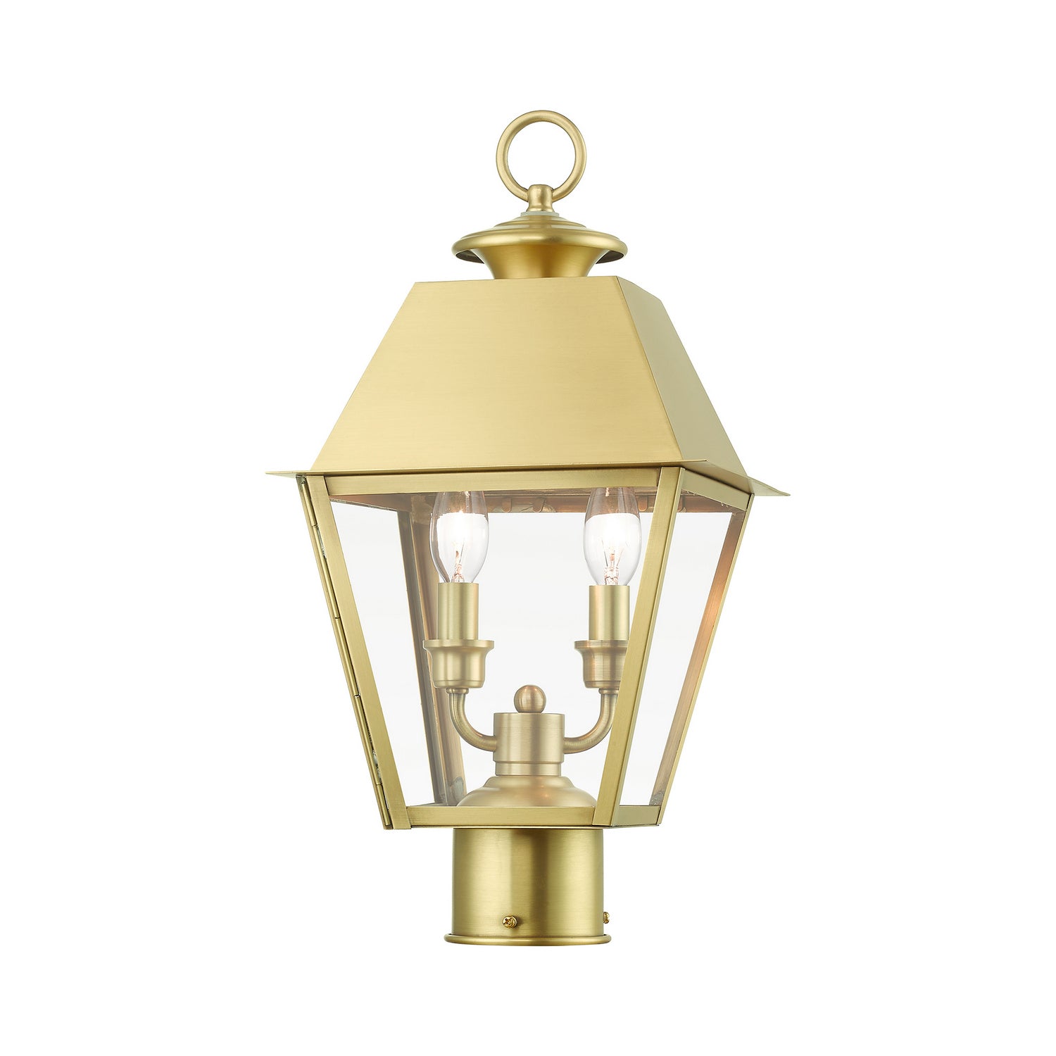 Livex Lighting - 27216-08 - Two Light Outdoor Post Top Lantern - Wentworth - Natural Brass
