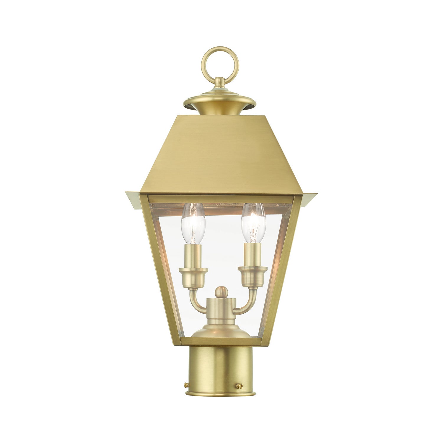 Livex Lighting - 27216-08 - Two Light Outdoor Post Top Lantern - Wentworth - Natural Brass