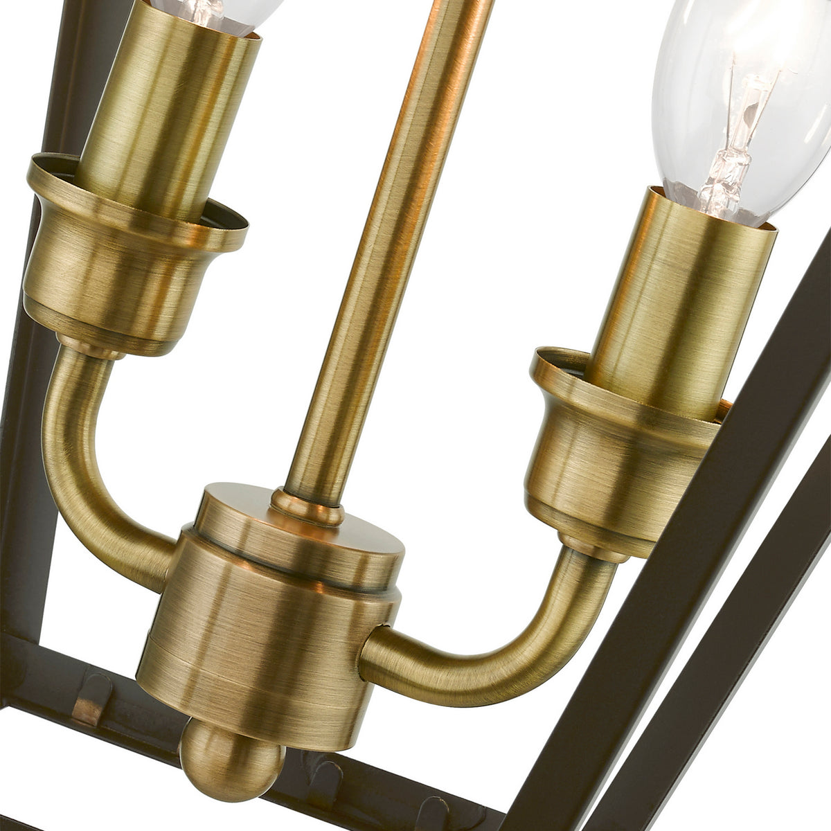Livex Lighting - 27217-07 - Two Light Outdoor Pendant - Wentworth - Bronze w/Antique Brass Finish Cluster