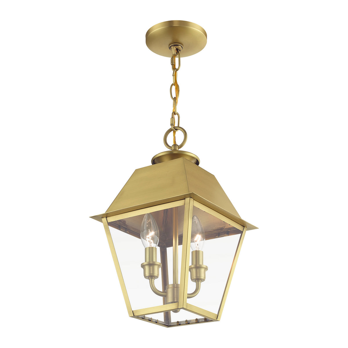 Livex Lighting - 27217-08 - Two Light Outdoor Pendant - Wentworth - Natural Brass