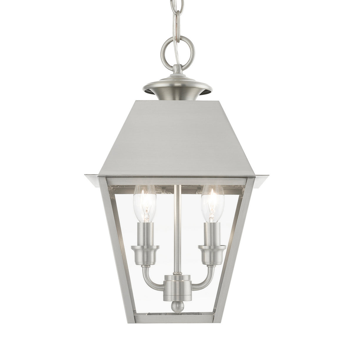 Livex Lighting - 27217-91 - Two Light Outdoor Pendant - Wentworth - Brushed Nickel