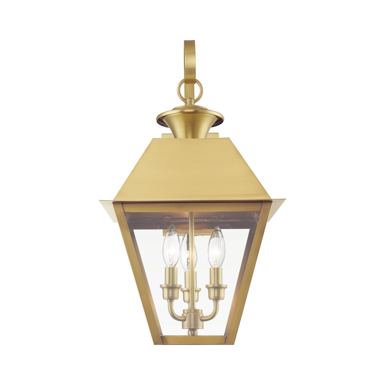 Livex Lighting - 27218-08 - Three Light Outdoor Wall Lantern - Wentworth - Natural Brass