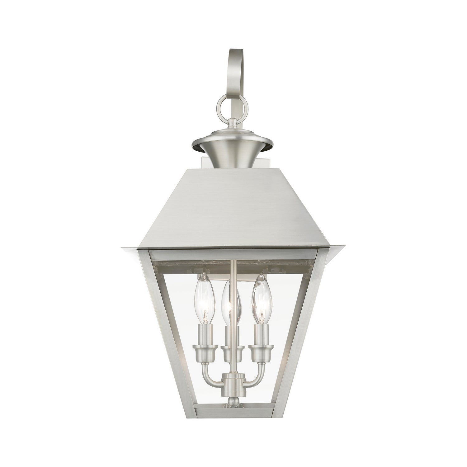 Livex Lighting - 27218-91 - Three Light Outdoor Wall Lantern - Wentworth - Brushed Nickel