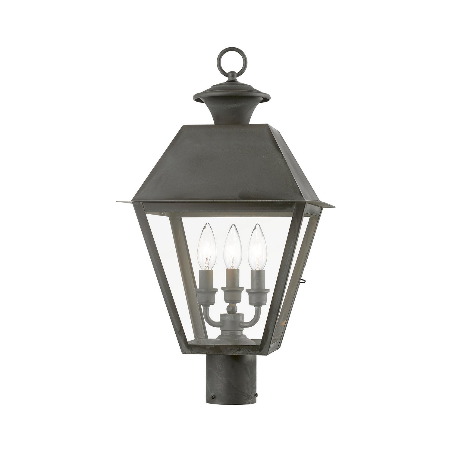 Livex Lighting - 27219-61 - Three Light Outdoor Post Top Lantern - Wentworth - Charcoal