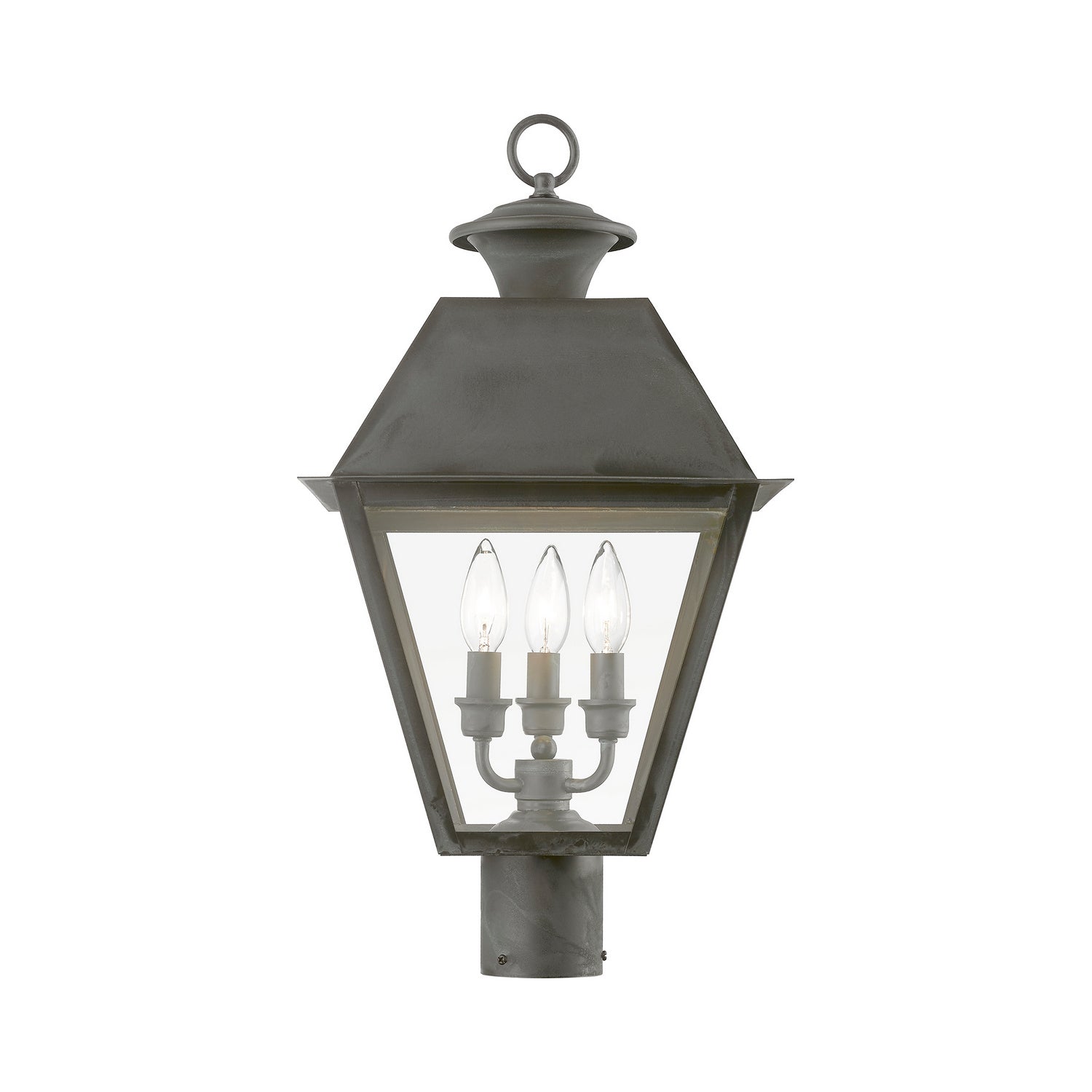 Livex Lighting - 27219-61 - Three Light Outdoor Post Top Lantern - Wentworth - Charcoal