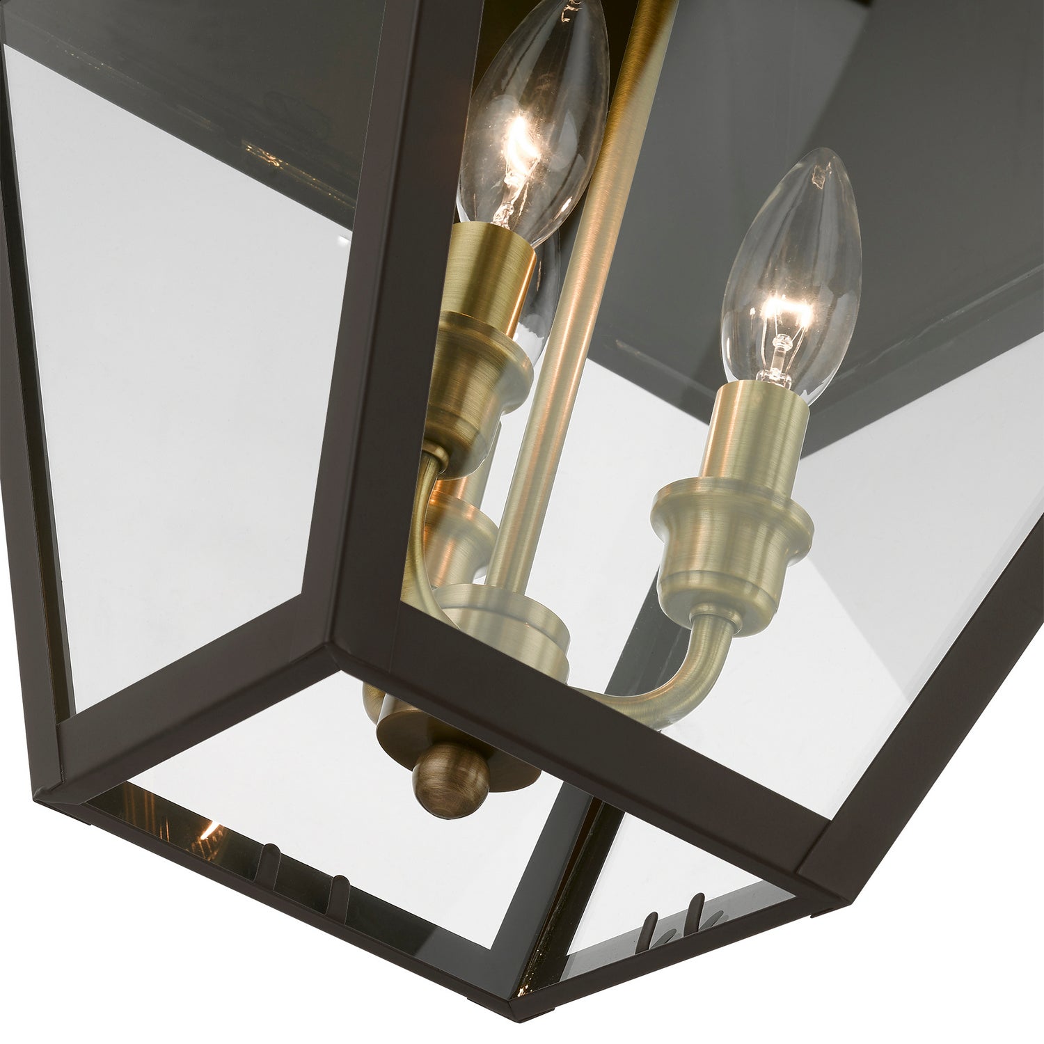 Livex Lighting - 27220-07 - Three Light Outdoor Pendant - Wentworth - Bronze w/Antique Brass Finish Cluster