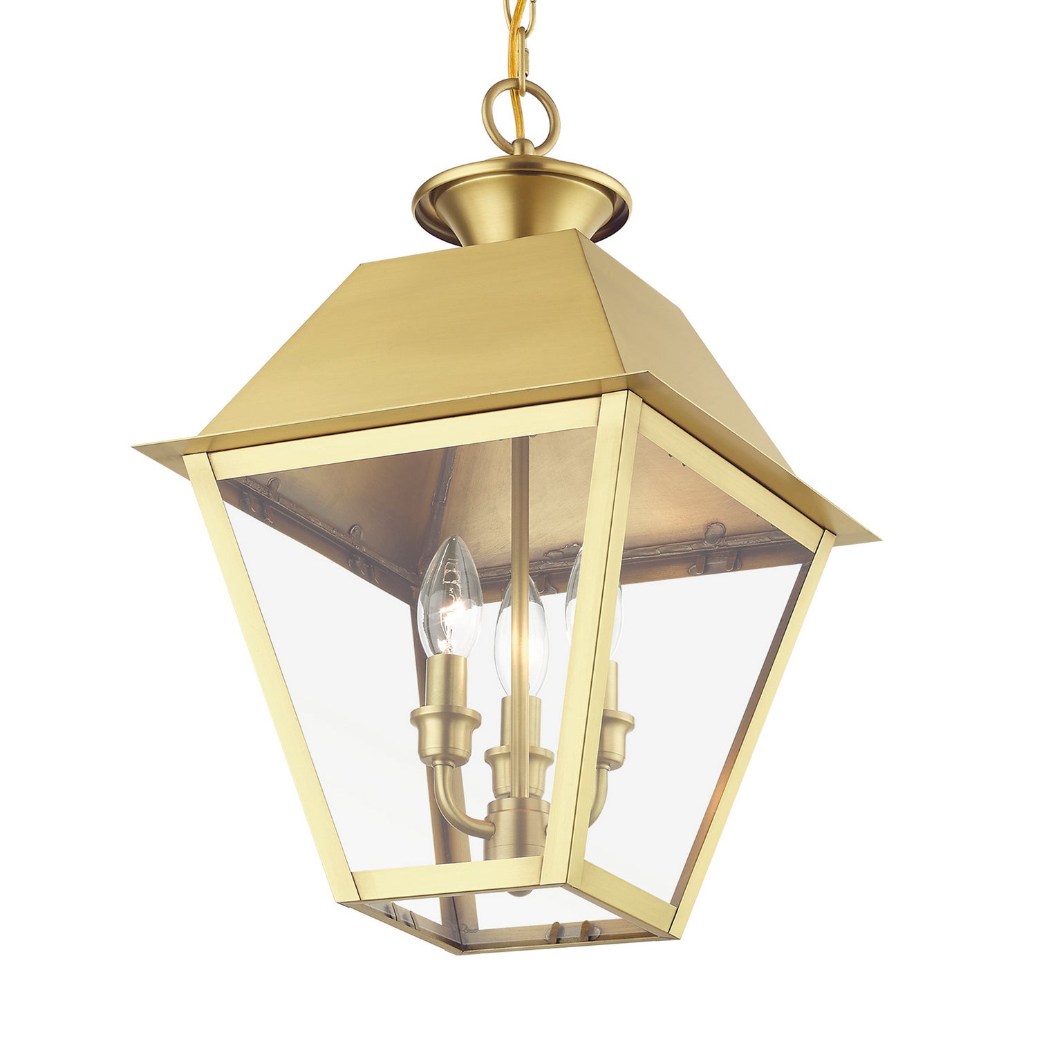 Livex Lighting - 27220-08 - Three Light Outdoor Pendant - Wentworth - Natural Brass
