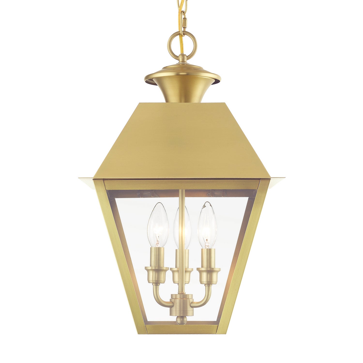 Livex Lighting - 27220-08 - Three Light Outdoor Pendant - Wentworth - Natural Brass