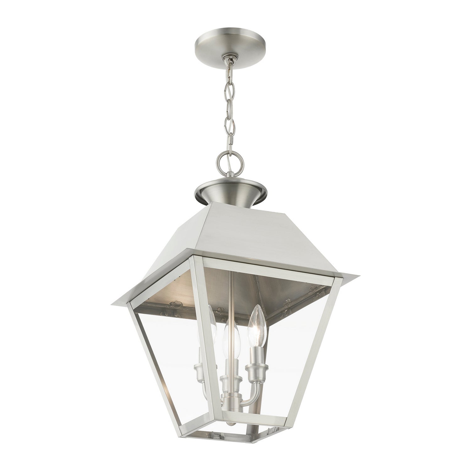 Livex Lighting - 27220-91 - Three Light Outdoor Pendant - Wentworth - Brushed Nickel