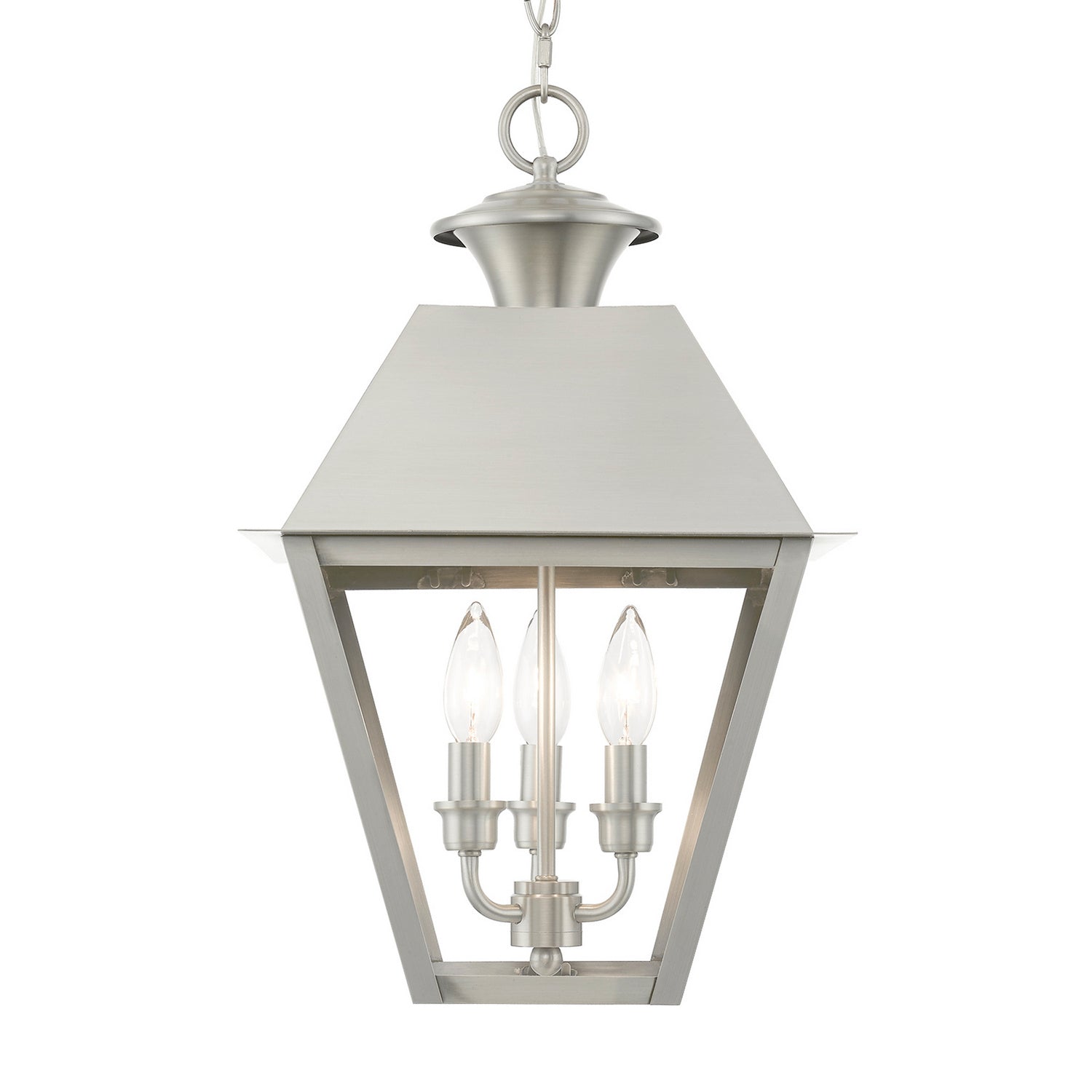 Livex Lighting - 27220-91 - Three Light Outdoor Pendant - Wentworth - Brushed Nickel