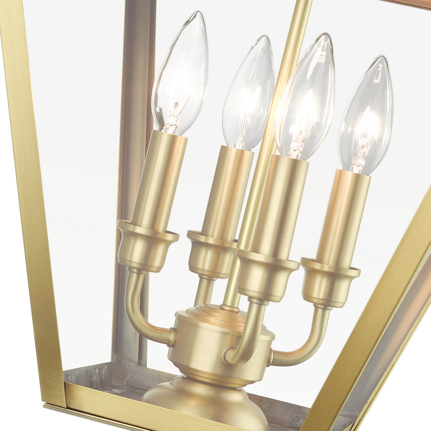 Livex Lighting - 27223-08 - Four Light Outdoor Post Top Lantern - Wentworth - Natural Brass