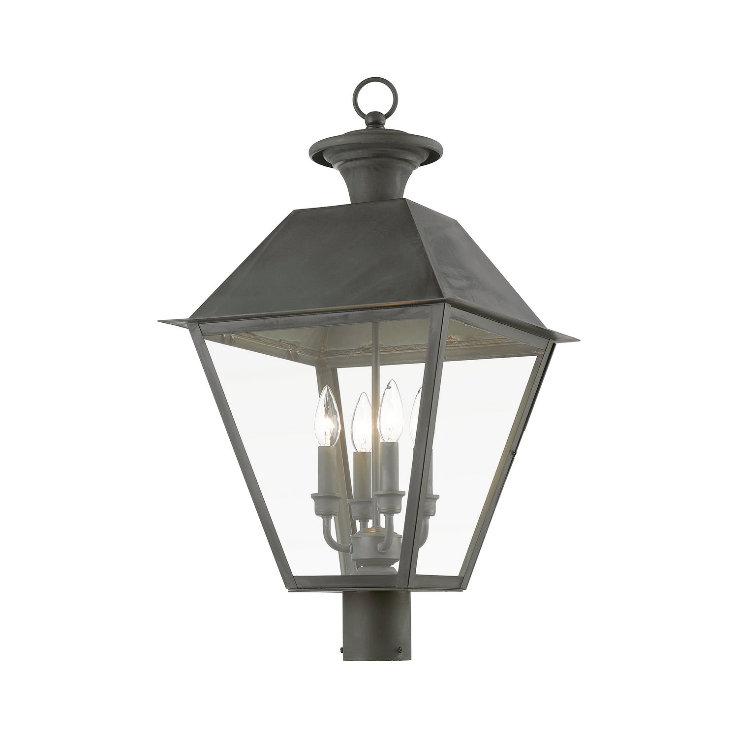 Livex Lighting - 27223-61 - Four Light Outdoor Post Top Lantern - Wentworth - Charcoal