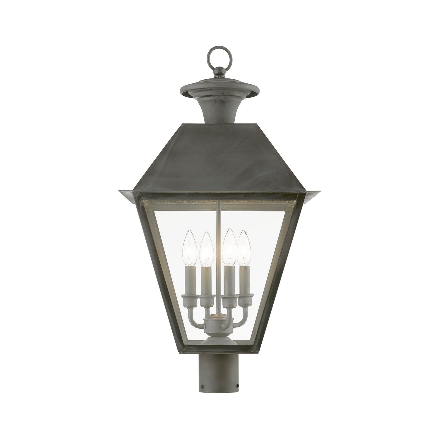 Livex Lighting - 27223-61 - Four Light Outdoor Post Top Lantern - Wentworth - Charcoal