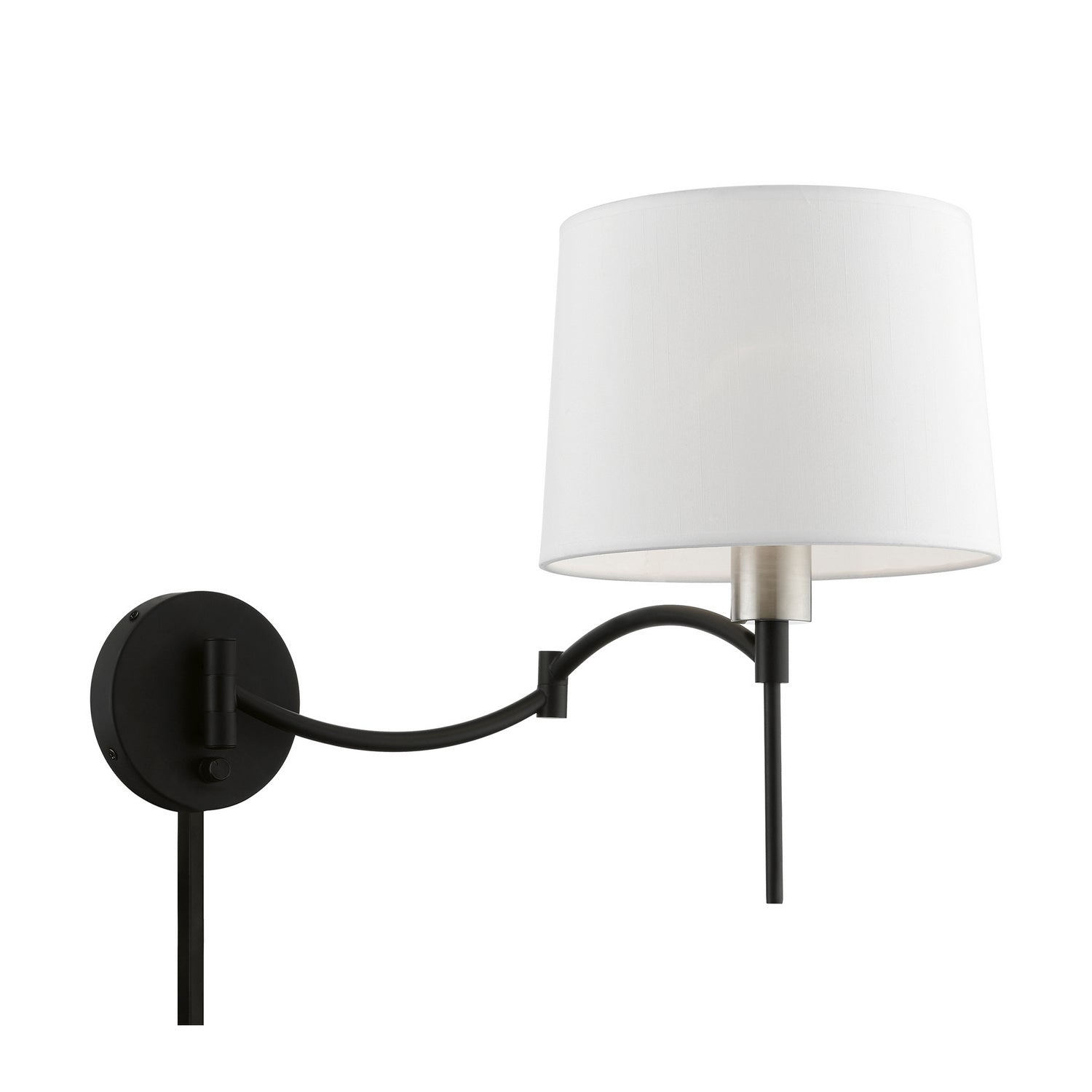Livex Lighting - 40044-04 - One Light Swing Arm Wall Lamp - Swing Arm Wall Lamps - Black w/Brushed Nickel