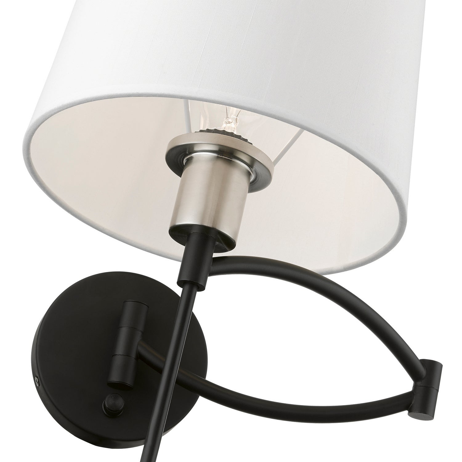 Livex Lighting - 40044-04 - One Light Swing Arm Wall Lamp - Swing Arm Wall Lamps - Black w/Brushed Nickel
