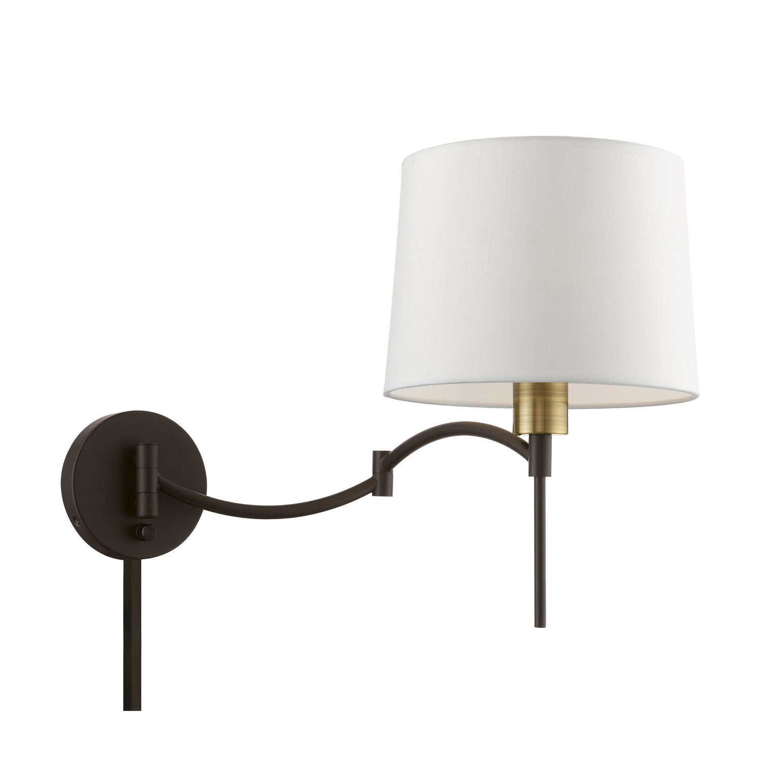 Livex Lighting - 40044-07 - One Light Swing Arm Wall Lamp - Swing Arm Wall Lamps - Bronze w/Antique Brass