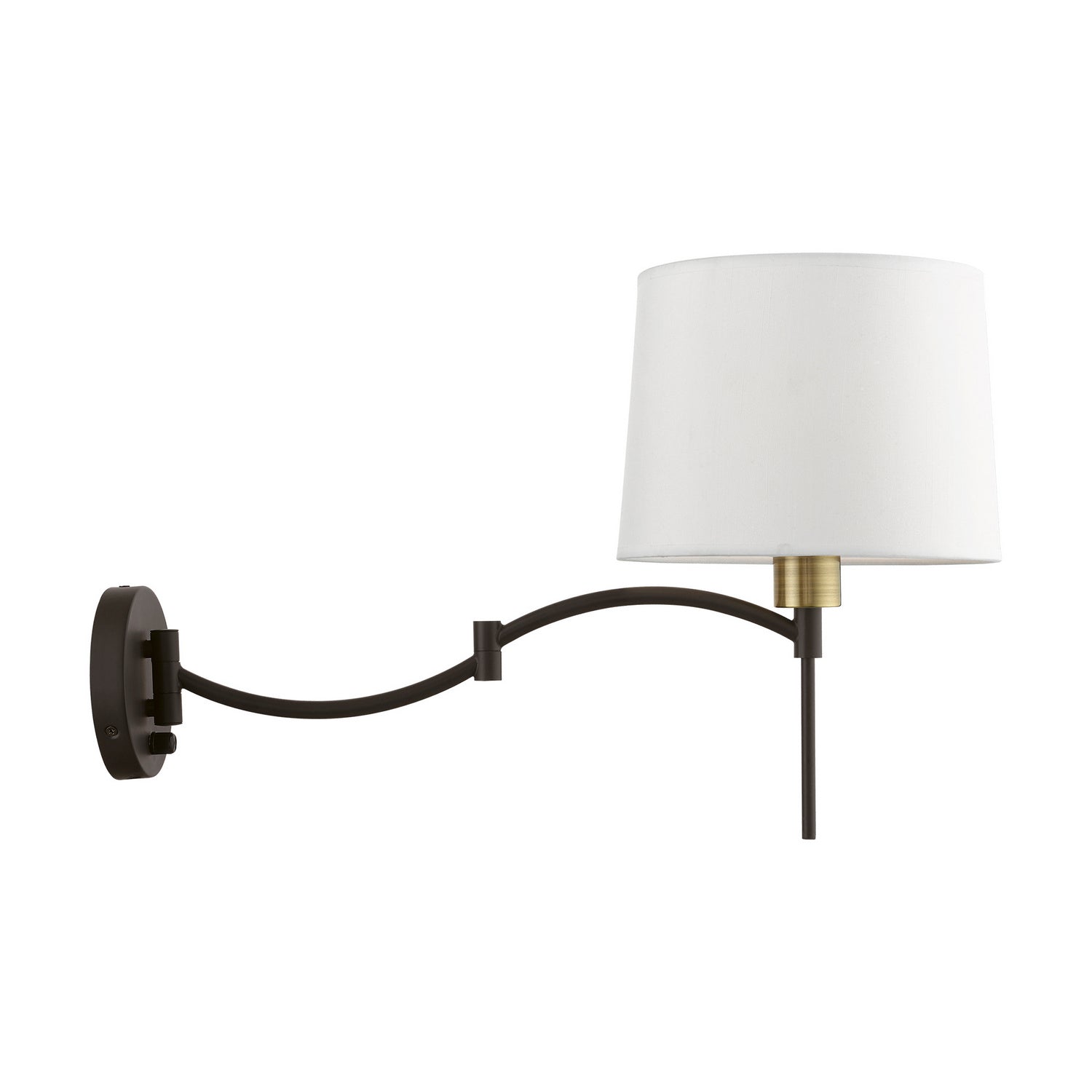 Livex Lighting - 40044-07 - One Light Swing Arm Wall Lamp - Swing Arm Wall Lamps - Bronze w/Antique Brass